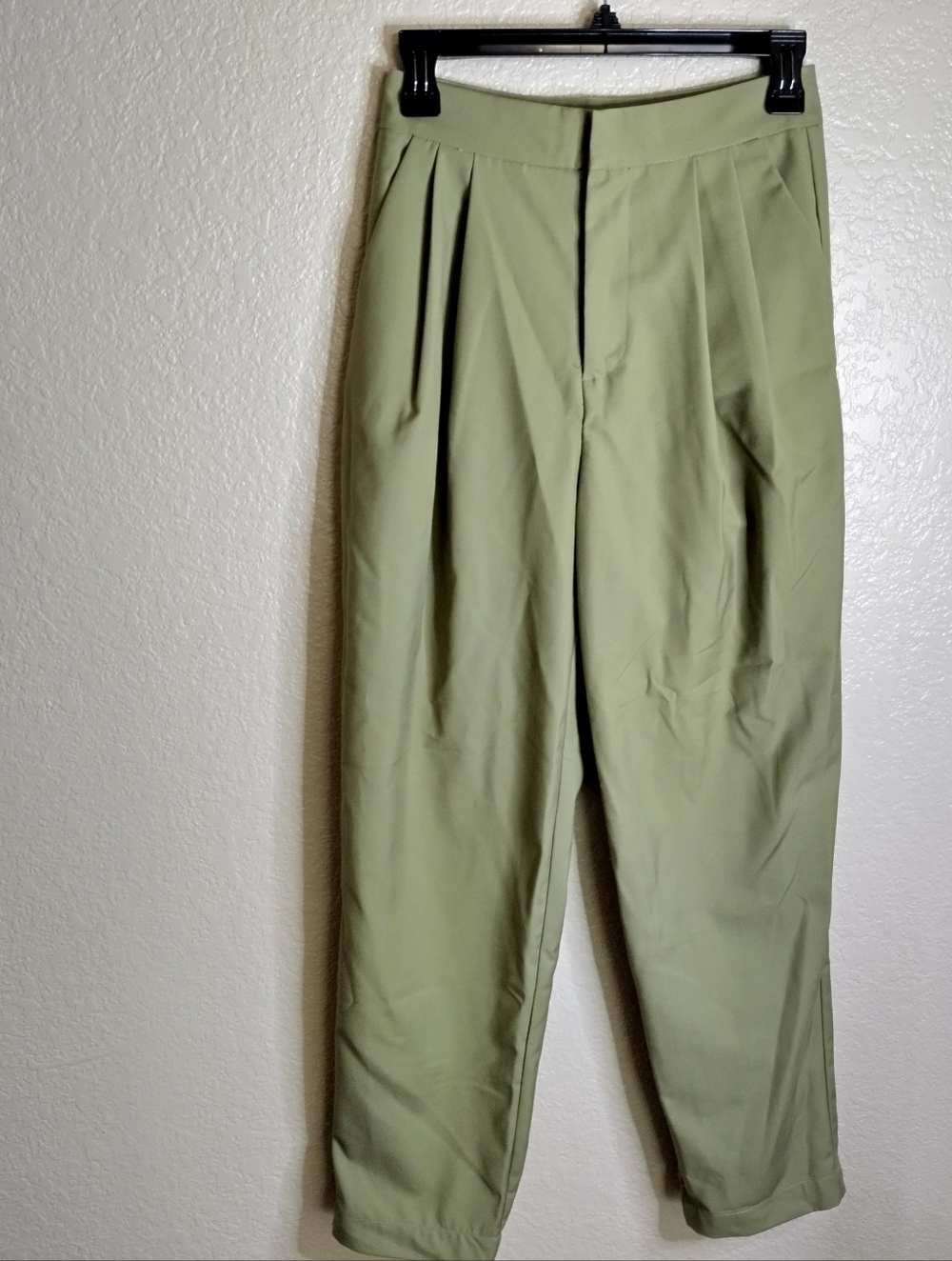 Commense tapered leg High Rise Crop green pants Sz Xs